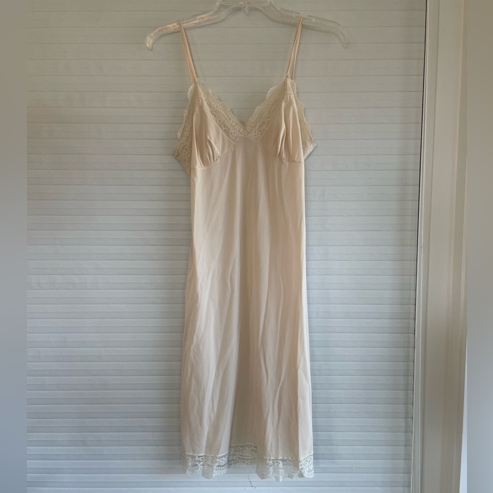 Vintage Cream Lace Slip Dress - Picture 1 of 6